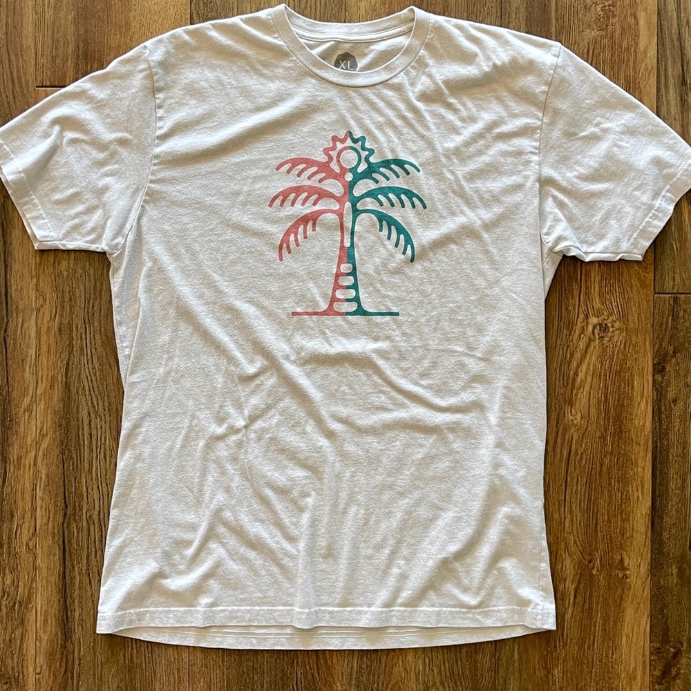 Palm Tree Graphic T-Shirt - Oatmeal/Tan